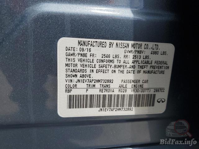 Infiniti Q50 2017 Blue vin: JN1EV7AP2HM732892