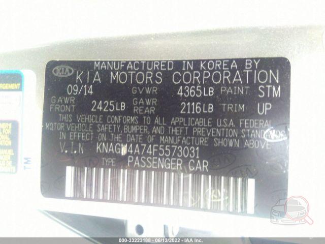 Kia Optima 2015 Tan vin: KNAGM4A74F5573031